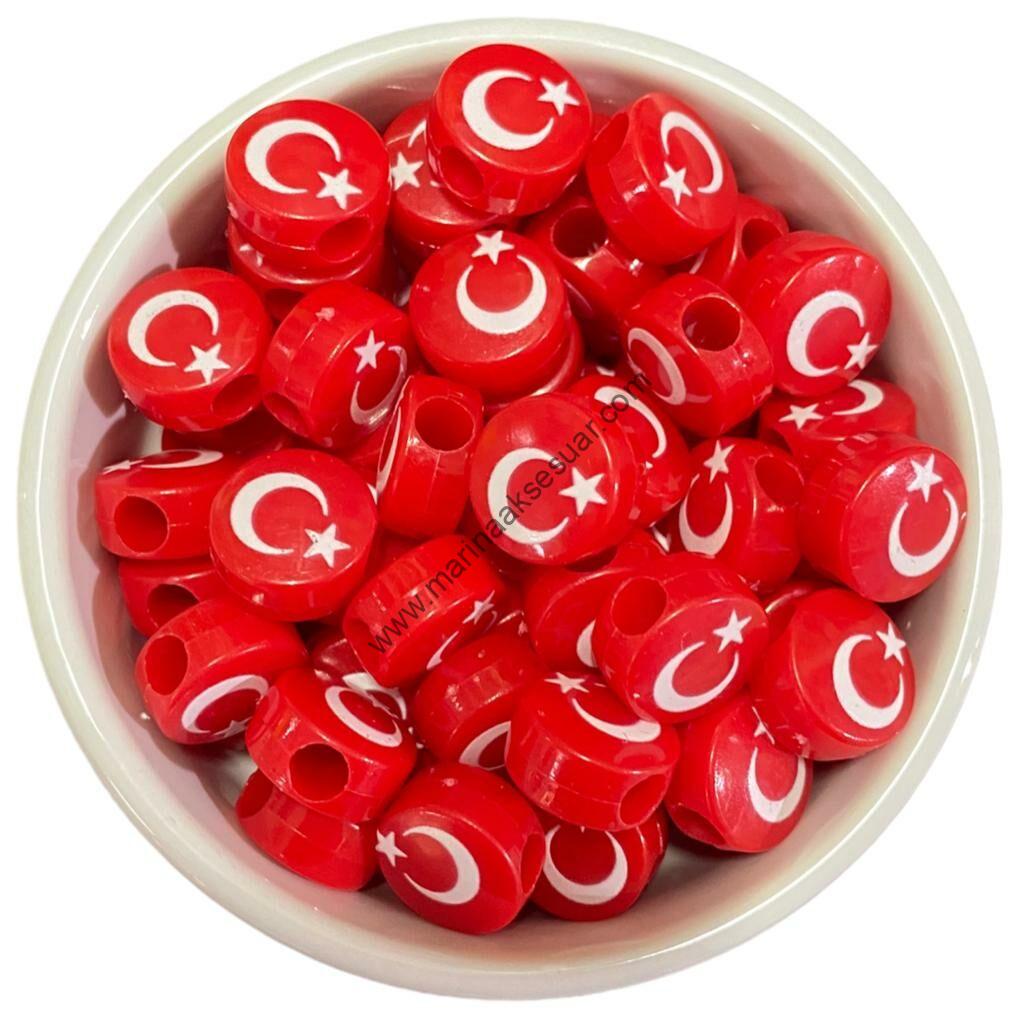 BAYRAK DESENLİ BONCUK (50 ADET)