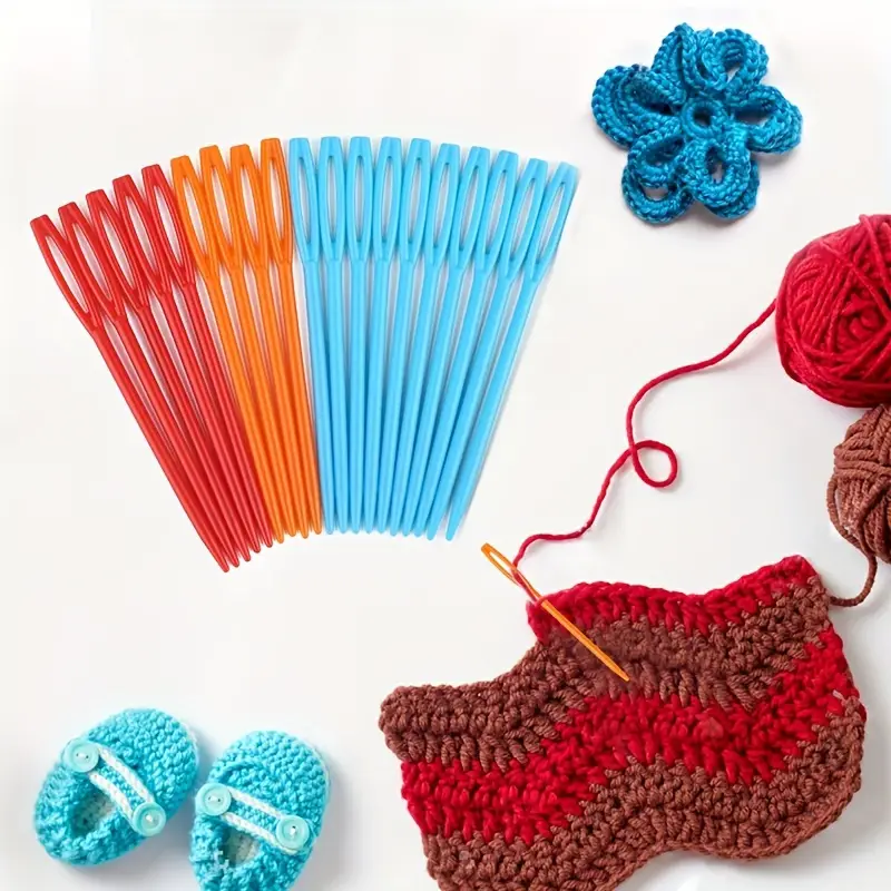 Plastik Yün İğnesi Hobi İğnesi (10 adet) - Görsel 2