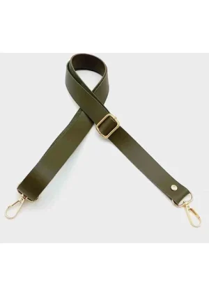 Haki Deri Ayarlanabilir Çanta Sapı