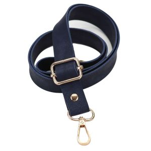 Lacivert Deri Ayarlanabilir Çanta Sapı