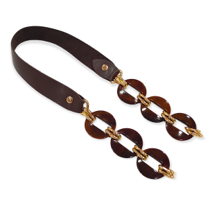 Deri Boncuk Detaylı Çanta Sapı (1Adet) Kahverengi