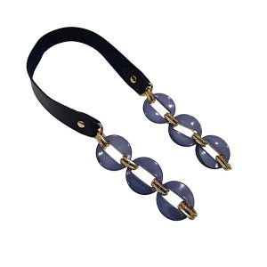 Deri Boncuk Detaylı Çanta Sapı (1Adet) – Lacivert