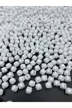 KÜP MODEL ÇANTA BONCUK BEYAZ 10MM