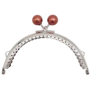 Gümüş Metal Koyu Bordo Toplu Oval Cüzdan Klipsi (10,5cm)