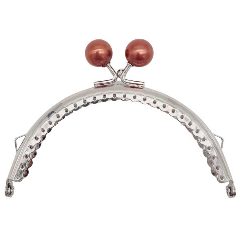 Gümüş Metal Koyu Bordo Toplu Oval Cüzdan Klipsi (10,5cm)
