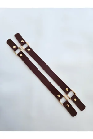 PELİKAN DERİ ÖRGÜ ÇANTA ASKISI KAHVERENGİ (75cm)