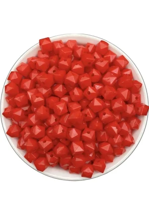 KÜP MODEL ÇANTA BONCUK KIRMIZI 10MM