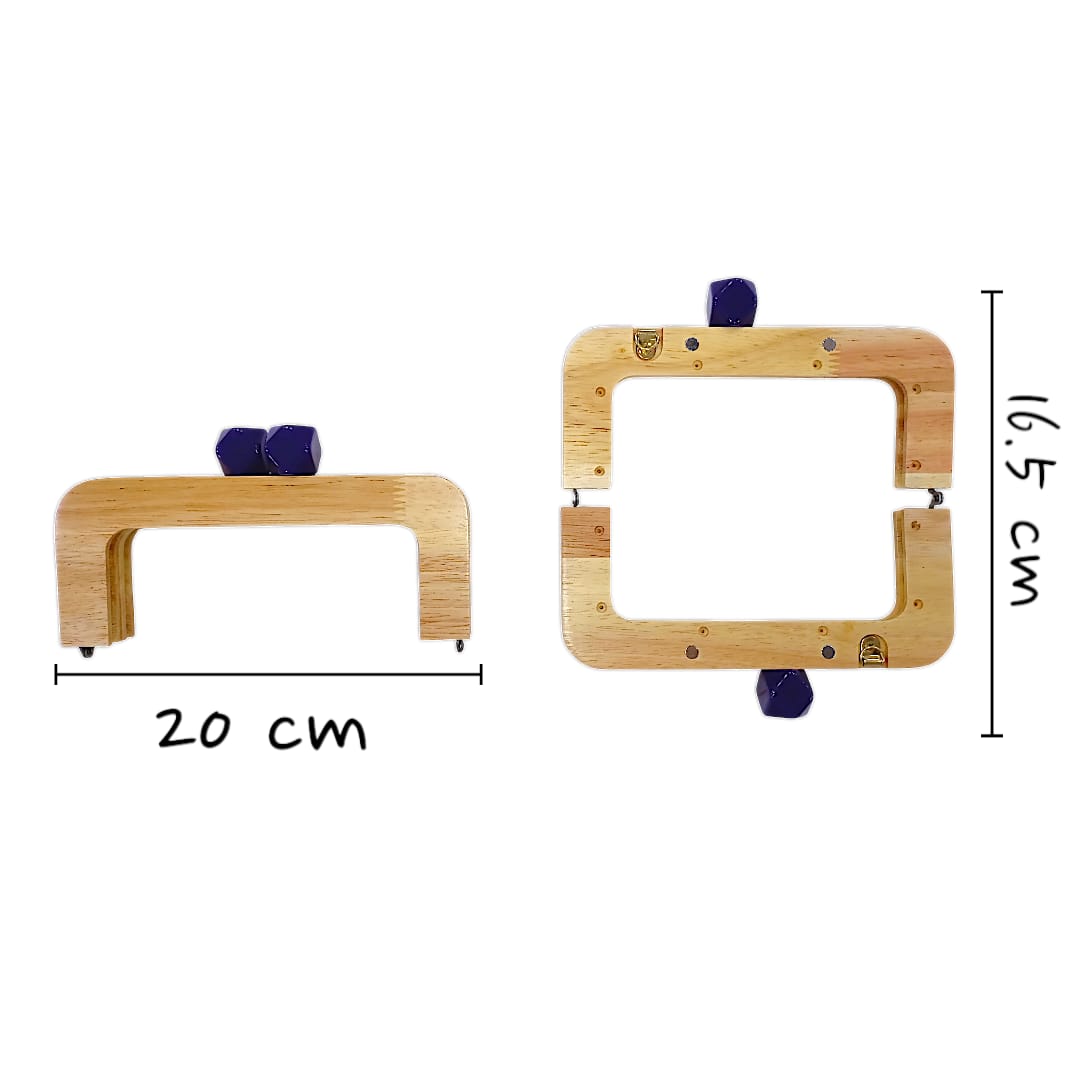 Ahşap Bambu Çanta Bursu Lacivert