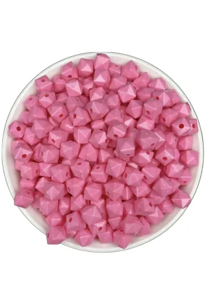 KÜP MODEL ÇANTA BONCUK PEMBE 10MM