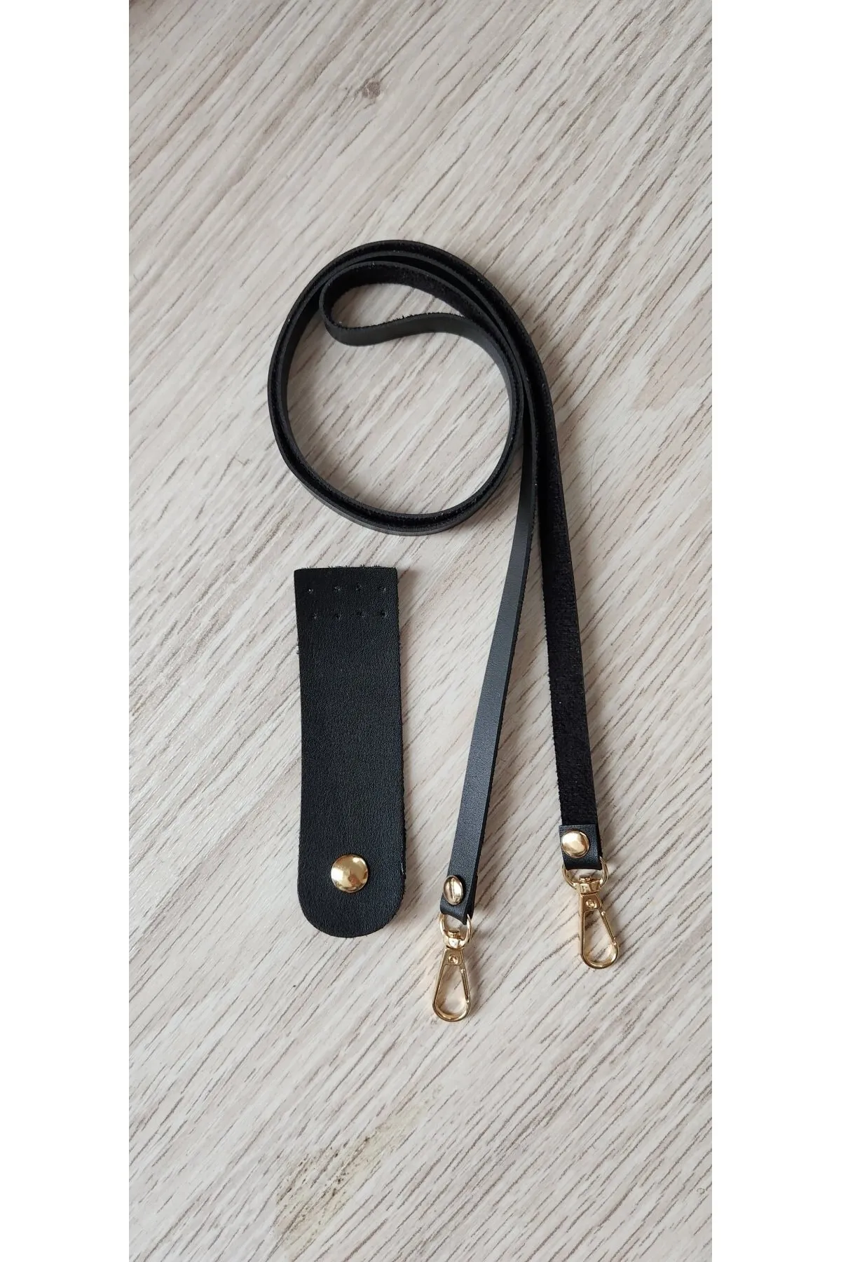 DERİ MİNİ KAPAK VE İNCE ASKI SİYAH