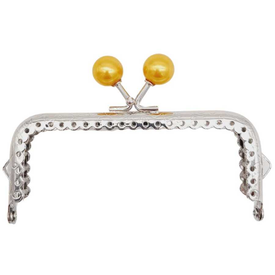 Gümüş Metal Hardal Toplu Dikdörtgen Cüzdan Klipsi (10,5cm)