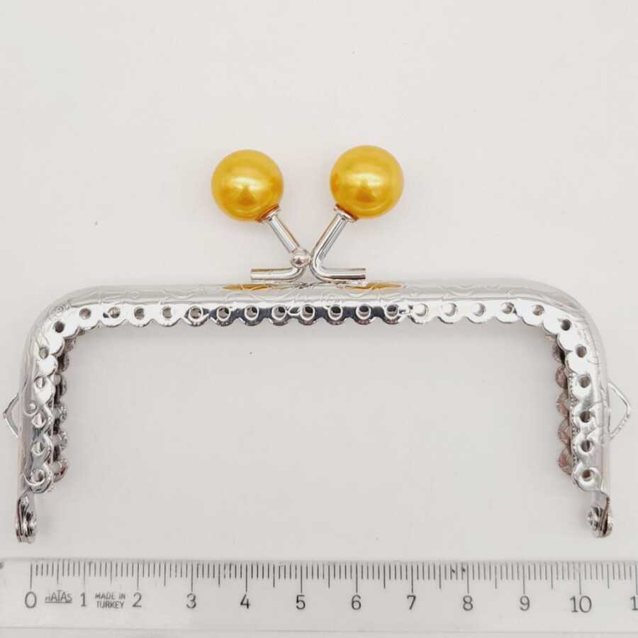 Gümüş Metal Hardal Toplu Dikdörtgen Cüzdan Klipsi (10,5cm) - Görsel 2