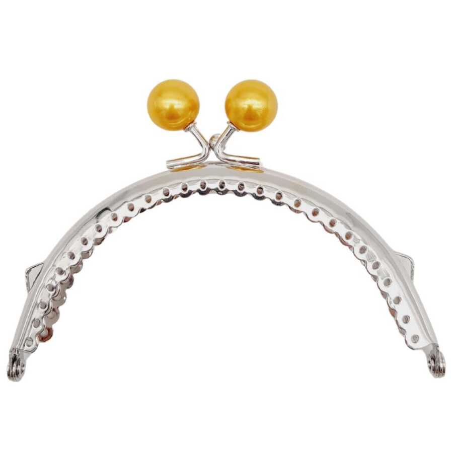 Gümüş Metal Hardal Toplu Oval Cüzdan Klipsi (10,5cm)