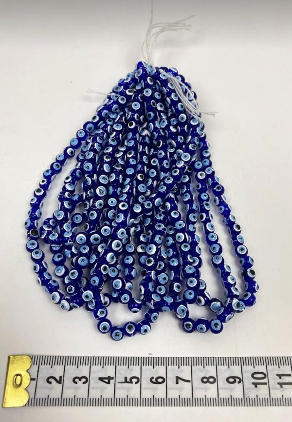 NAZAR DESENİ BASKILI BONCUK 10×5mm (1dizi)