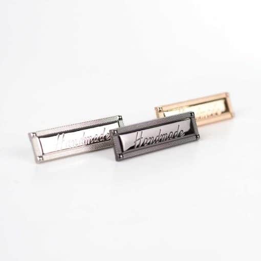 Geçmeli Handmade Yazılı Metal Etiket 4×1 CM (5 Adet)