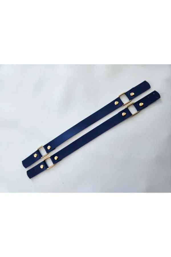 PELİKAN DERİ ÖRGÜ ÇANTA ASKISI LACİVERT (75cm)