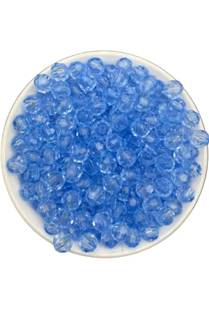 8mm Petek Model Akrilik Boncuk Açık Mavi (1kg)