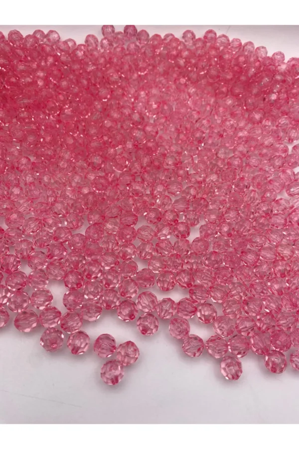 8mm Petek Model Akrilik Boncuk Pembe (1kg)