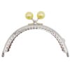 Gümüş Metal Sarı Toplu Oval Cüzdan Klipsi (10,5cm)