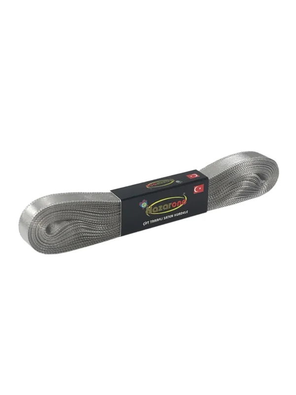 Gri Saten Kurdele 1 cm