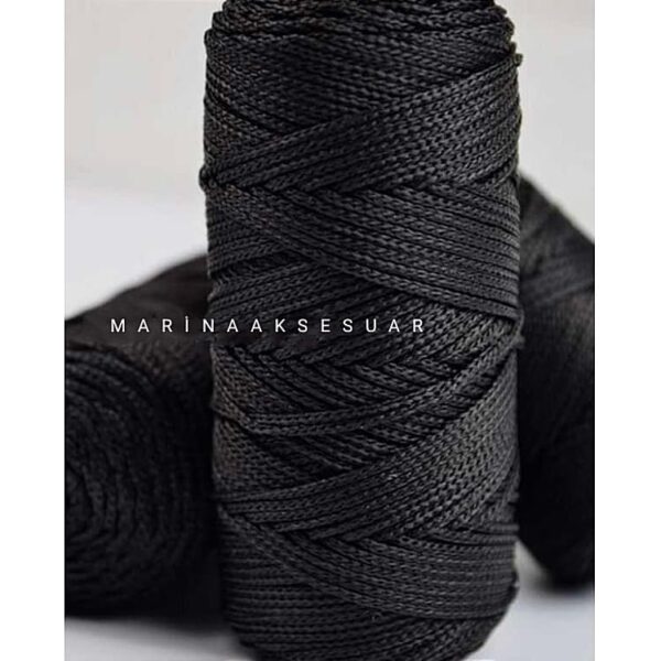 Polyester Makrome İpi Siyah (100gr)