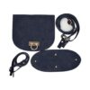 Oval Tabanlı Sırt Çantası Seti Suni Deri Gold Aparatlı 22x19CM