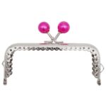 Gümüş Metal Fuşya Toplu Dikdörtgen Cüzdan Klipsi (10,5cm)